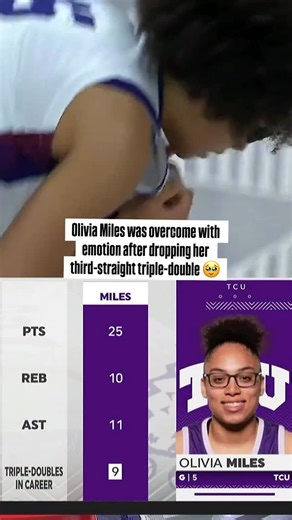espnW on Instagram: "Heart full. History made. Third straight triple-double for Olivia Miles 👏"