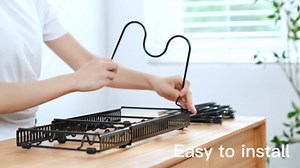 ROOHUA Pot Rack -Expandable Pan Organizer for Cabinet, Lid Holder with 10 Adjustable Compartment for Kitchen Cabinet Cookware Baking Frying Rack