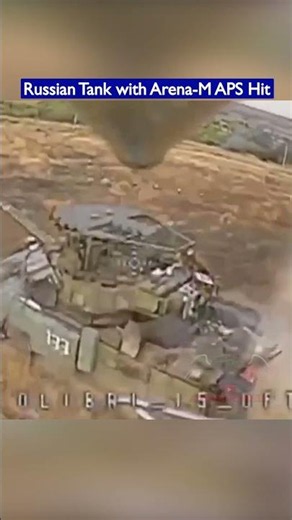 Russian T-72B3A Tank with Arena-M APS Hit by FPV Drone – Tank Survives
