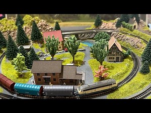 Marklin 88808 and 86358 on a Noch 88313 Serfaus Briefcase Train Layout - Z Scale