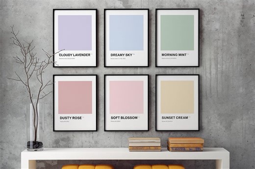 Pastel Minimalist Poster Bundle | Soft Wall Art Set (digital Download) - Etsy