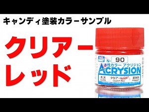 【アクリジョン】キャンディ塗装カラーサンプル クリアーレッド編