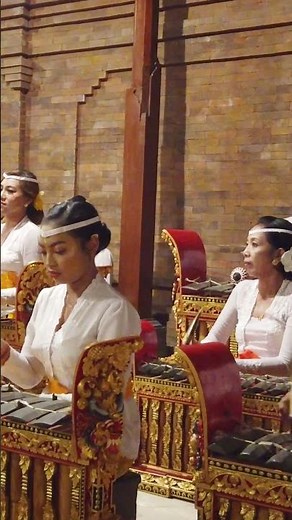 Balinese women play Gamelan Music, gong kebyar percussion orchestra #bali #indonesia #ladies #art