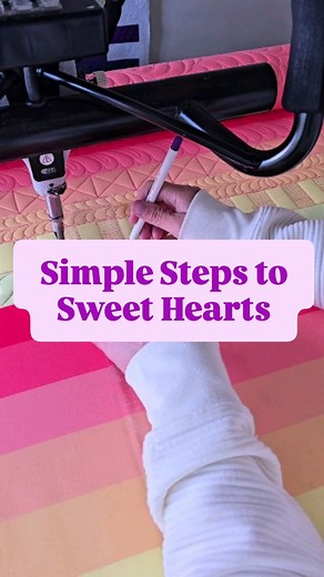 Start with a few simple markings, add a little ruler work with the Sway4, finish it off with some free motion—and there you have it, an adorable row of hearts. 💕 This is just one of the 99 designs I’ll be teaching in my upcoming free class, Strip by Strip! We’ll quilt one 2" strip every day for 99 days—it’s going to be so much fun! Want to join in? Comment STRIP below and I’ll send you the info. | Piece N Quilt