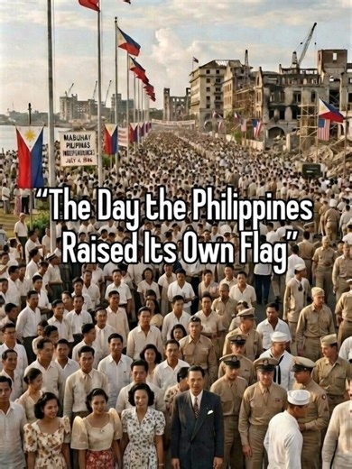The Day the Philippines Raised Its Own Flag 🇵🇭✨ In 1946, after centuries of foreign rule, the Philippines prepared for freedom. The American flag was lowered in Manila… and the Philippine flag was raised for the first time in generations. Independence wasn’t marked by war, but by a flag.