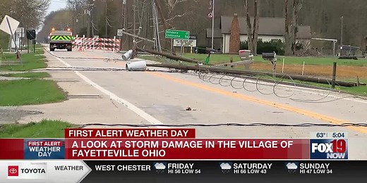 A look at storm damage in the Village of Fayetteville, Ohio