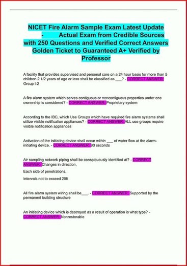 Nicet Fire Alarm Sample Exam Latest Update Actual Exam From video