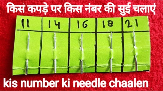 4.8M views · 43K reactions | किस कपड़े पर किस नंबर की सुई चलाएं | kis kapde per kis nambar ki needle lagaen #kiskapdeperkisnambarkineedlelagaen #kiskapdeperkisnambarkisuichalen #silaimachine #sewingmachine #silai #sewingcuttingstitching #akeeofashiondesigner | Akeel Fashion Designer | Facebook