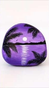 Easy Moonlight Landscape Rock Painting Tutorial