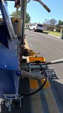 Thermoplastic double yellow line work #roadwork #construction #shorts