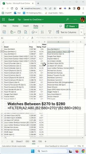 FILTER function multiple columns in Excel - Excel Tips and Tricks #shorts