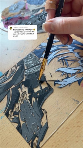 Painting FLINS on Glass (Part 1) | Genshin Impact 🖤
