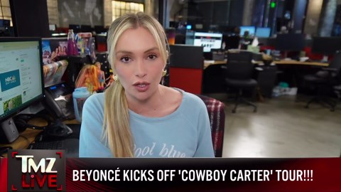 Beyoncé Hits the Stage at SoFi Stadium with Blue Ivy and Rumi | TMZ Live