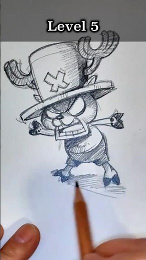 How to draw Chopper in different level 😱🦌 (One Piece)