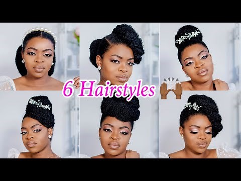 6 Elegant/Bridal Hairstyles/Updos on Natural Hair (Quick & Easy)