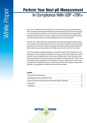 pH Measurements Following USP 791