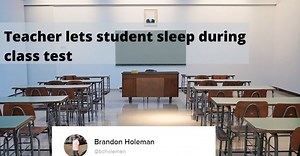 Teacher lets student sleep during class test to support him emotionally, TikTok video goes viral