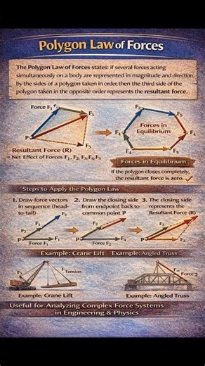 Polygon law of Forces | plz subscribe and like #education #scienceexplained #physics #stem
