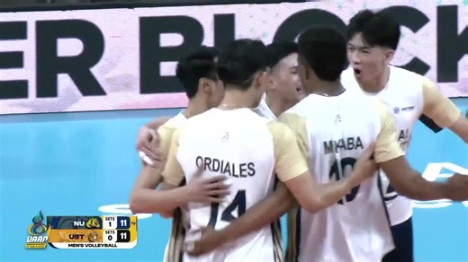 One Sports on Instagram: "ROYAL FLUSH 👑🐶 Obed Mukaba ignites the NU Bulldogs’ run with back-to-back service aces, Peng Taguibolos follows it up with a strong rejection at the net, and Buds Buddin seals the stretch with a solo block as the champs go for a 6-0 blast against the UST Golden Spikers in the UAAP Season 88 men’s volleyball tournament! #UAAPSeason88 #LegendsStartHere #StrengthInMotionHopeInAction"