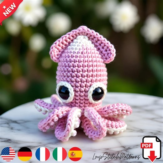Amigurumi Squid Crochet Pattern – Easy DIY Plushie Tutorial, Kawaii Stuffed, PDF Download, Unique Gift Idea - Etsy