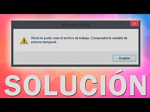 Word no pudo crear el archivo de trabajo (SOLUCIÓN) 2016