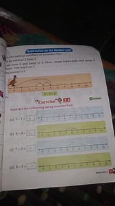 Subtract the following using number line:(a) 5 - 1 = ?(b) 6 ... | Filo