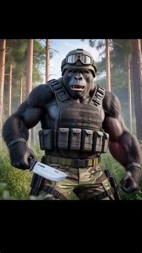 Mind-Blowing AI Hybrid: The Human–Army Gorilla Warrior! ⚔️🦍 #ai #aifusion #aianimals