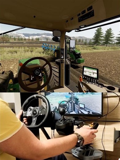 Farming Simulator John Deeres on the field Logitech Steering Wheel Thrustmaster Farmstick #dkgc