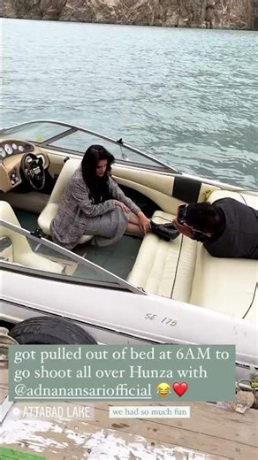 Anika Zulfikar On a speed Boat for photoshoot in Hunza River😱 #shorts