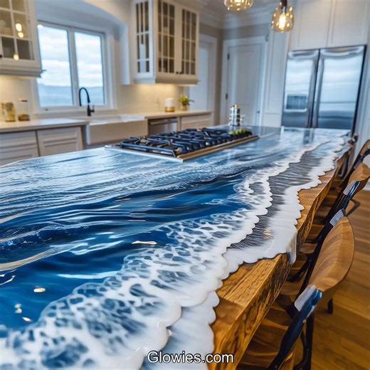 25K views · 381 reactions | Resin art beach wave counters look just...