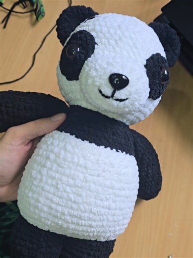 Soft yarn, careful stitches, and a whole lot of love. This custom panda was such a pleasure to create. ✨️🤍 #handmadecrochet #customcrochet #crochetpanda