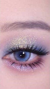 Sparkly Blue & Purple Eyeshadow Look (Easy Tutorial.#makeuptechnique #eyelash