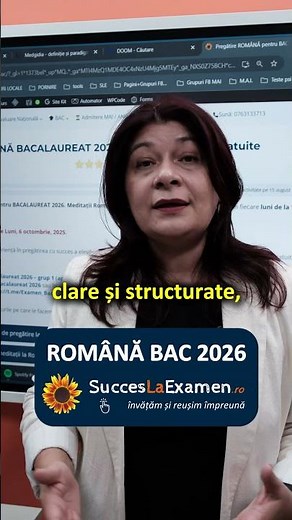 Free Romanian Baccalaureate 2026 Preparation, with professor Dr. Alina NIcola, on SuccesLaExamen.ro