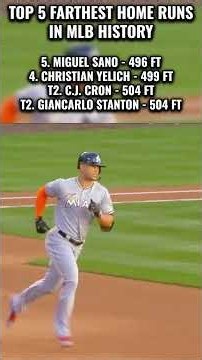 Top 5 Farthest Home Runs in MLB History #mlb #baseball #shorts