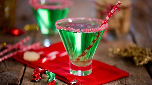 Cocktail vert de Noël au gin