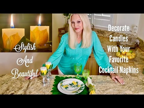 How to Decorate Candles with Cocktail Napkins | DIY Candle Craft Ideas | The Style Chase
