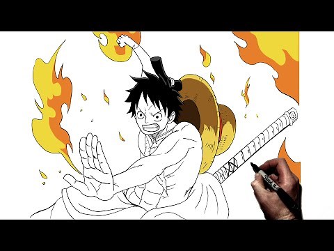 How To Draw Luffy (Red Hawk) | Step By Step | One Piece