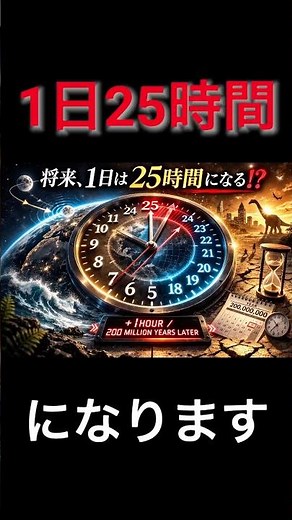 1日25時間⁉︎時間と月の関係#地球史#月#引力#潮汐力#自転#自転速度#地球#時間#24hours #24時間