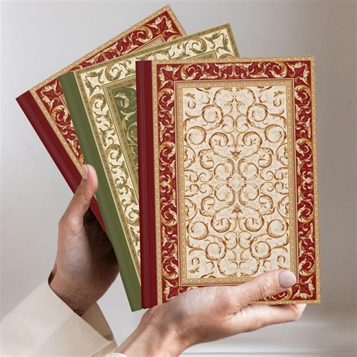 Antique Style Journal Decorative Vintage Notebook Medieval Old Book Vintage Burgundy and Green Artistic Ruled Notebook With Faux Gold Look - Etsy