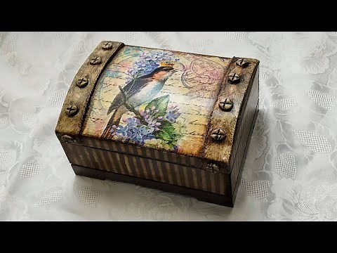 How To Make Decoupage On Wood - Decoupage For Beginners -Tutorial Vintage Box