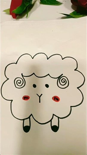 fluffy Sheep drawing 🐑cute little sheep 🐏#art #drawing #painting