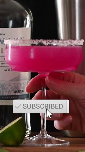 Hot Pink Cocktail Recipe | Prickly Pear Margarita | #SHORTS