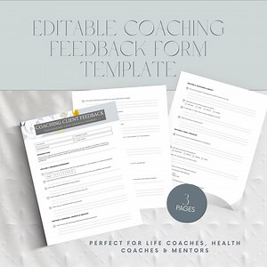 Coaching Feedback Form Template | Editable Canva Design | Client Review & Testimonial Form | Bella Figura Planners - Etsy Canada