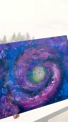 ✨ Easy Galaxy Painting with Acrylics 🌌 | Satisfying Art #shorts