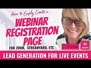 How to Create a Webinar Registration Page for Zoom or Streamyard | Lead Generation For LIve Events