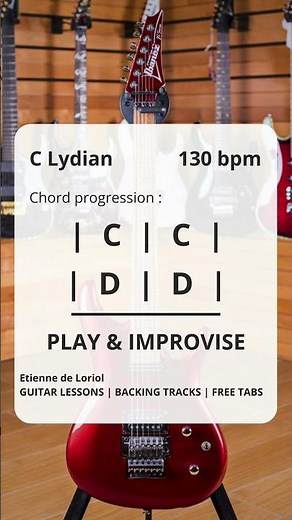 Rock Guitar Backing Track | C Lydian (130 Bpm)