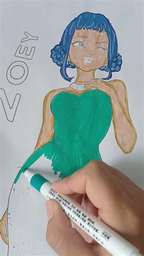 🎨 Zoey K-pop Coloring | Relaxing Art Shorts