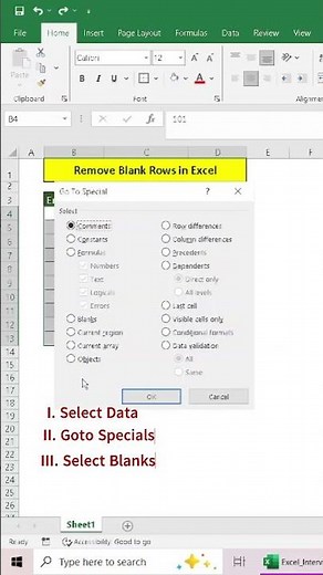 How to Remove Blank Rows in Excel | Excel Tips & Tricks #Shorts