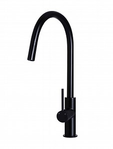 Round Piccola Pull Out Kitchen Mixer Tap - Matte Black