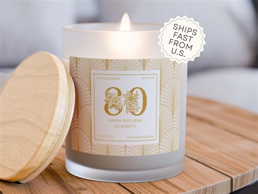 Personalized Birthday Candle Gift, 80th Custom Milestone Keepsake for Her - Etsy